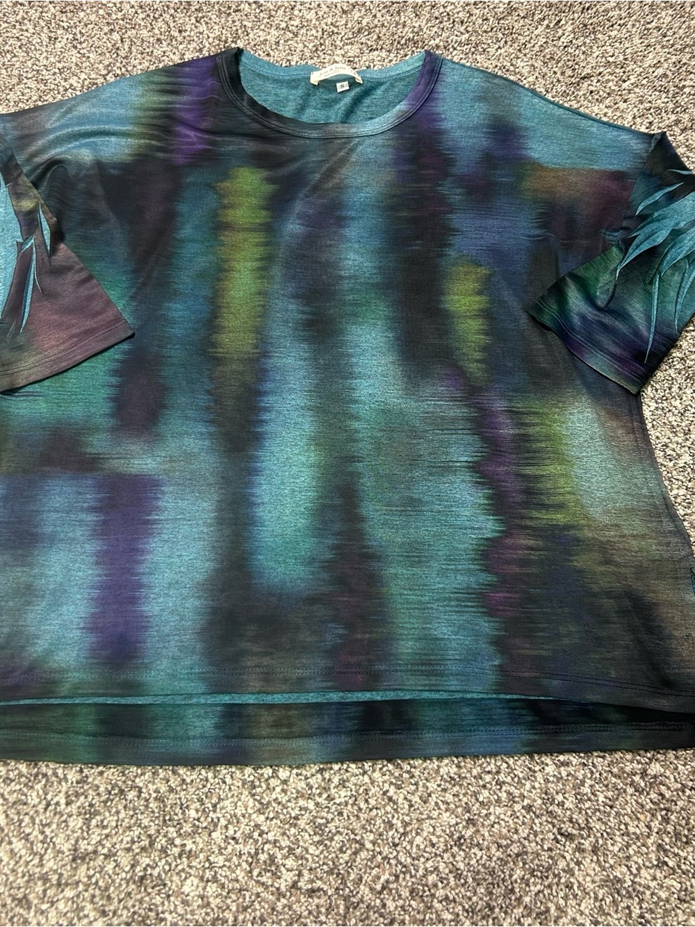 Jess & Jane ColorfulTop Size S Artsy Boho Lagenlook Watercolor Tunic